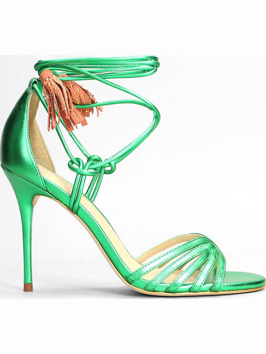 Gold&Rouge Leather Sandals Green