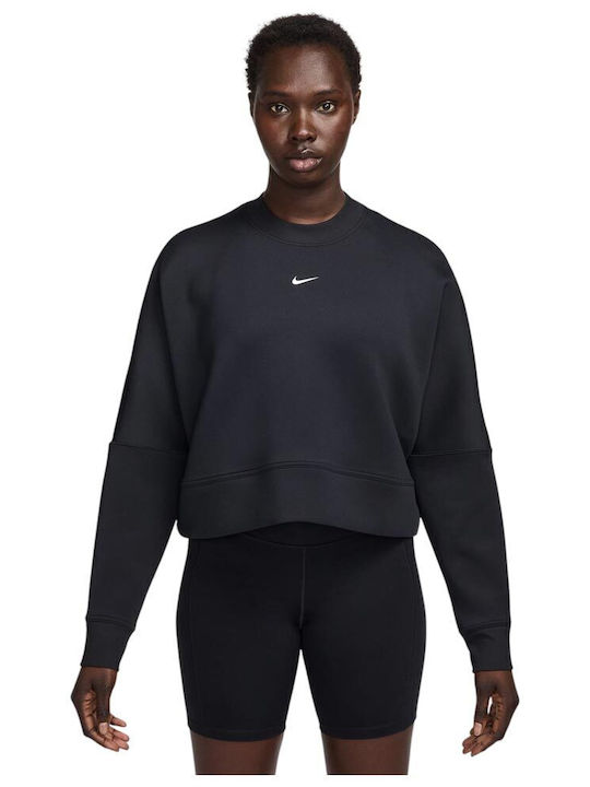 Nike Dri-Fit Μακρύ Γυναικείο Φούτερ Μαύρο