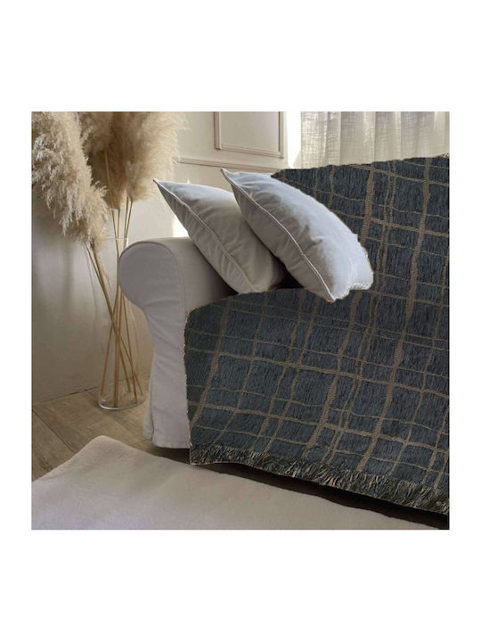Artemis Armchair Throw Chenille 180x150cm Charcoal