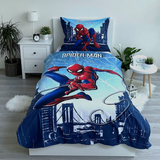 Spiderman Kids Duvet Cover Set Single Blue