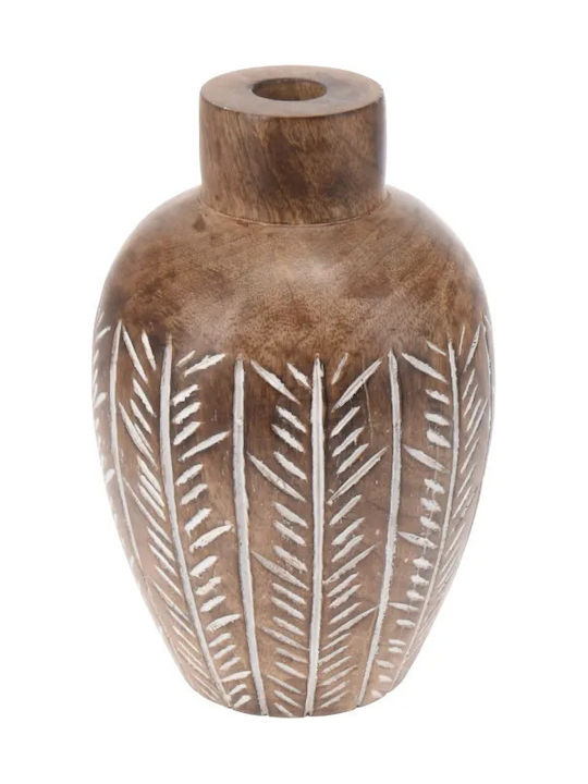 Dekorativer Holzvase aus Mangoholz Indische Designs Natur 11x18cm
