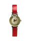 Women's Watch with Red Leather Strap