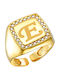Dio Jewellery Lab Femeie Chevalier Inel cu Pietre din Argint Placat cu aur