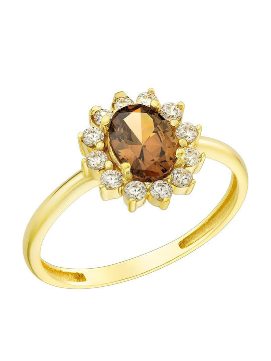 Dio Jewellery Lab Femeie Inel cu Pietre din Argint Placat cu aur