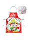 Disney Minnie And Mickey Christmas Kids Apron with Chefs Hat Multicolour 2pcs