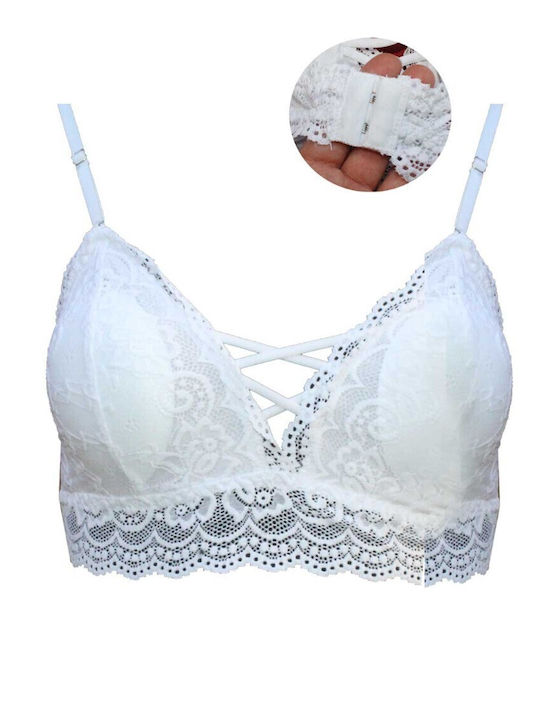 Bralette Δαντελα & Ενισχυση Λευκο