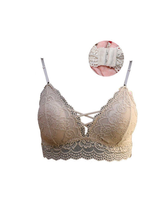 Spitzen- & Gepolsterter Bralette Beige