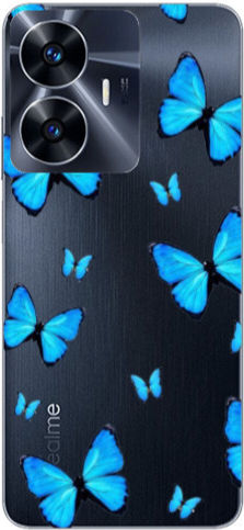 Realme Note 50 Mix Butterfly Transparent Silicone TPU Case