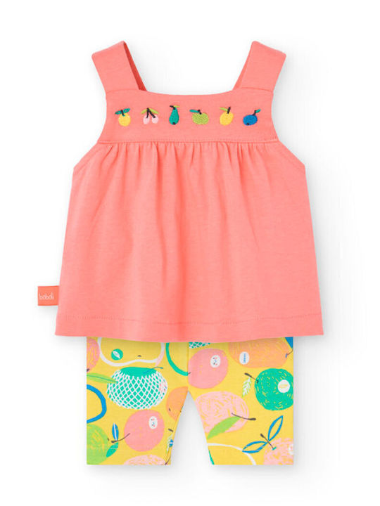 Kids' Set with Leggings Summer 2pcs Salmon