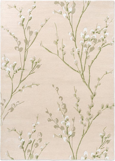 Laura Ashley Pussy Willow Lucrat manual Covor Rectangular Verde