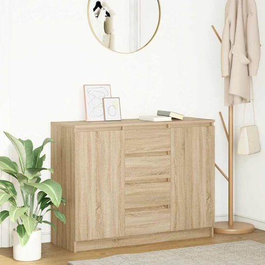 vidaXL Office Storage Drawer Wooden Brown 100.5x35x76cm