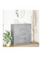 Wooden Chest of Drawers Grey 100.5x35x98.5cm