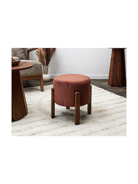 Υποπόδιο Ξύλινο Terracotta 35.5x35x35εκ.