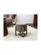 Wooden Footstool Taupe 35.5x35x35cm