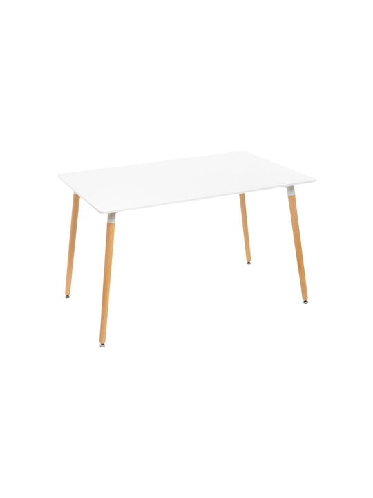 Table Metallic Natural White 125x80x74cm