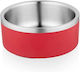 Edelstahl Schalen Futter für Hund & Katze 2x 16cm in Rot Farbe