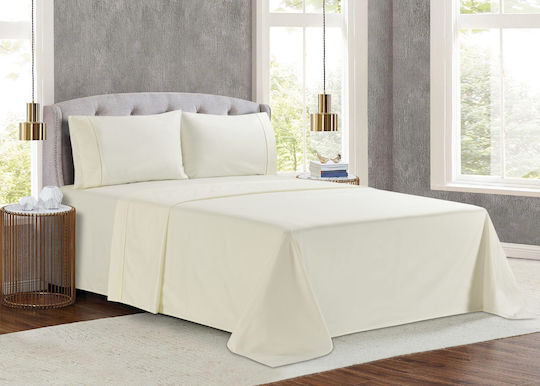 Liolios Home Sheet Sets Queen 245x270cm. Venice Ivory 4pcs