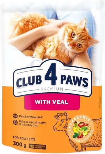 Club 4 Paws Premium Hrană Uscată pentru Pisici Adulte cu Vițel 0.3kg