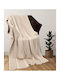 Liolios Home Herringbone Gestrickte Couchdecke 130x170cm Naturale