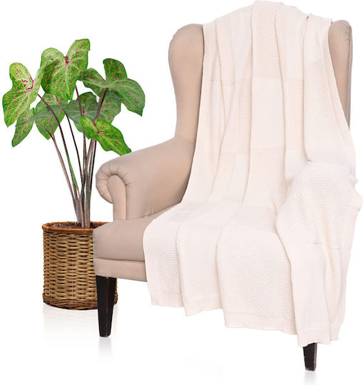 Liolios Home Fusion Kelly Knitted Blanket Sofa 130x180cm Natural
