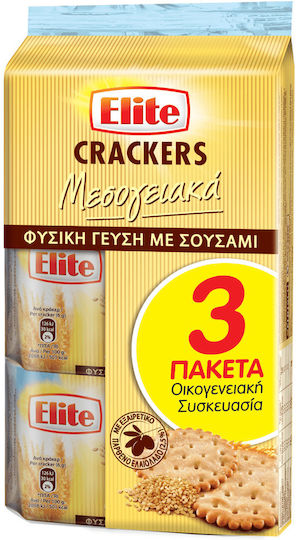 Elite Crackers Μεσογειακά με Αλάτι 3x105gr