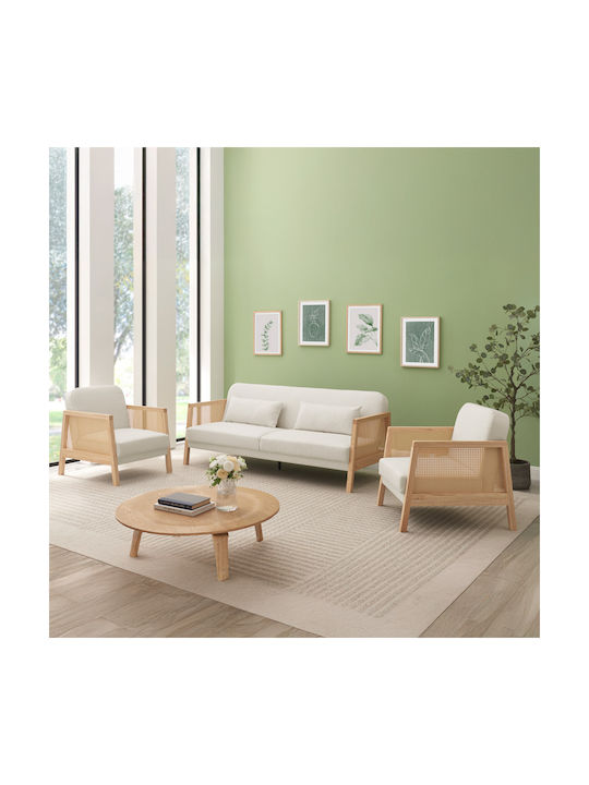 Ammos Three-Seater Couch Bed Off White 196x82x81 cm