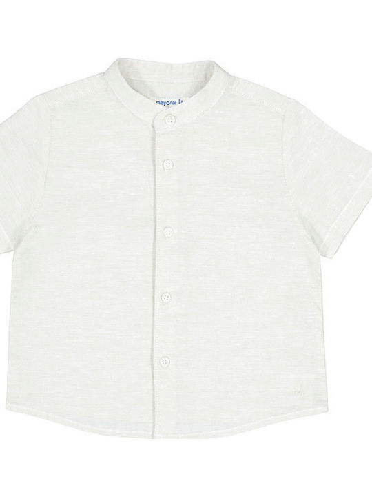 Mayoral Kids Shirt Short Sleeve Linen White