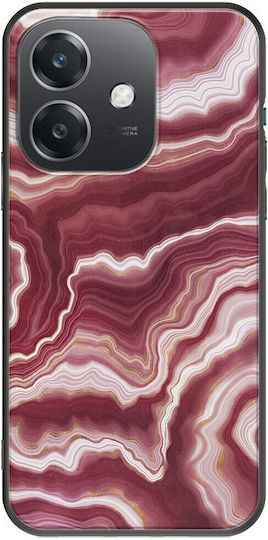 Калъф за телефон от червен ахат за Oppo A60 5G, черен TPU силикон