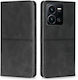 Back Cover Leather / Synthetic Leather / Silicone Black (Vivo Y35 )