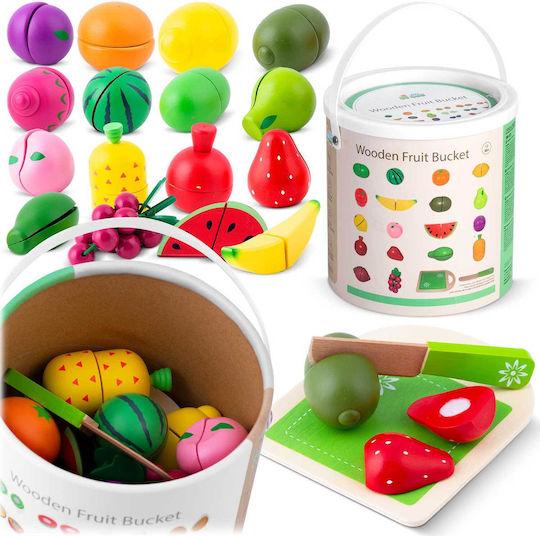 Ricokids Joc cu fructe și legume din lemn 18buc