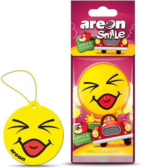 Areon Αρωματική Καρτέλα Κρεμαστή Αυτοκινήτου Smile Μήλο / Κανέλα