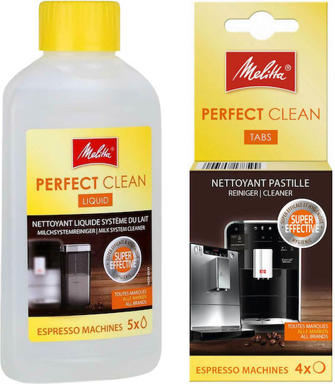Melitta Perfect Clean Cleaning Liquid 250ml + Melitta Perfect Clean Cleaning Tablets X4
