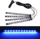 4 1 Universal Car Led Atmosphere Lights Multicolor Decorative Light 48leds Smd-5050 Lamps Dc 12v 3.7w Ice Blue Light