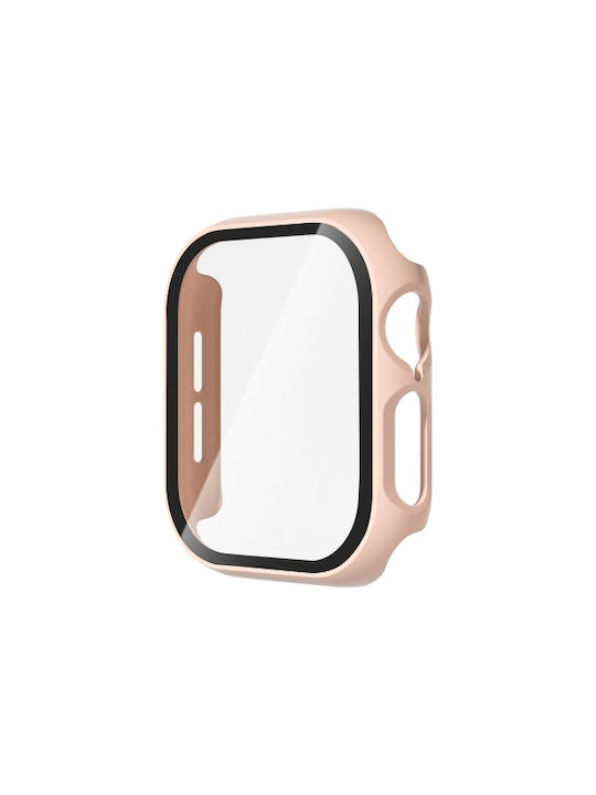 Πλαστική Θήκη με Τζαμάκι σε Ροζ χρώμα για Apple Watch Series 10 46mm