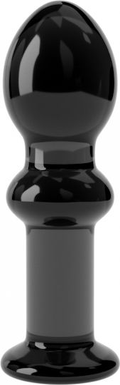 Lovetoy 4.5 Glass Romance Anal Plug Black 11.5cm