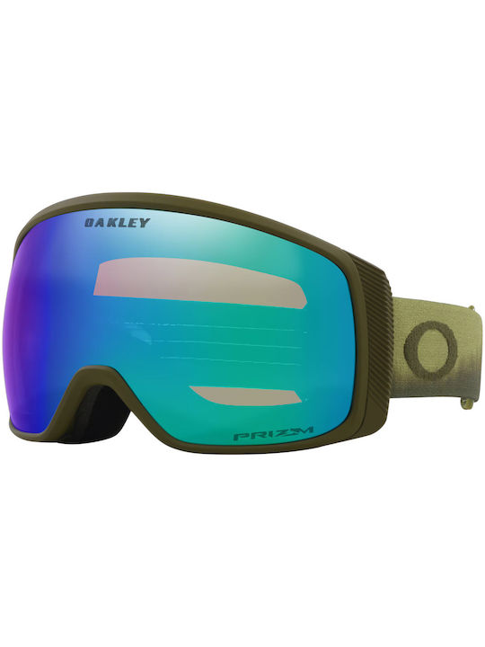 Oakley Flight Tracker M Ski- und Snowboardbrille für Erwachsene in Grün mit polarisiertem grünen Glas