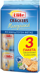 Elite Crackers Μεσογειακά Με Φέτα & Ρίγανη 3x105gr
