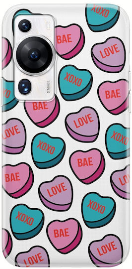 Прозрачен силиконов калъф Love Pills за Huawei P60 Pro TPU