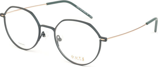 Dutz 004 C46 Unisex Μεταλλικά Γυαλιά Οράσεως Τιτάνιο Στρόγγυλα Μπλε