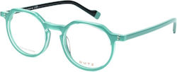 Dutz 2251 C55 Unisex Κοκάλινα Γυαλιά Οράσεως Στρόγγυλα Τιρκουάζ