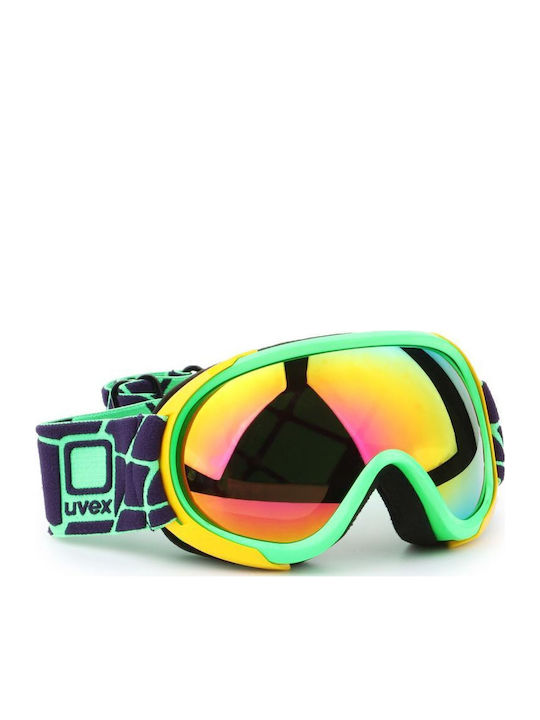 Uvex Μάσκα Σκι & Snowboard Ενηλίκων Πράσινη με Φακό Καθρέπτη σε Πράσινο Χρώμα
