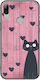 Husă din silicon TPU negru pentru Huawei P20 Lite - Valentine's Day Cat Is Love