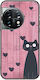 Калъф от черен TPU силикон за Oneplus 11 5g с котка за Свети Валентин - Любов