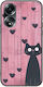 Valentine's Day Cat Is Love Oppo A78 5g Black TPU Silicone Case