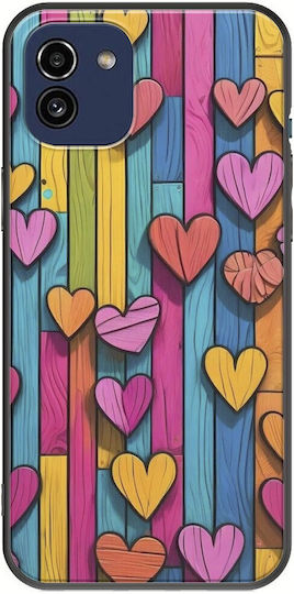 Valentinstag Holz-Liebe-Hülle für Samsung Galaxy A03 Schwarz TPU Schwarzes Silikon