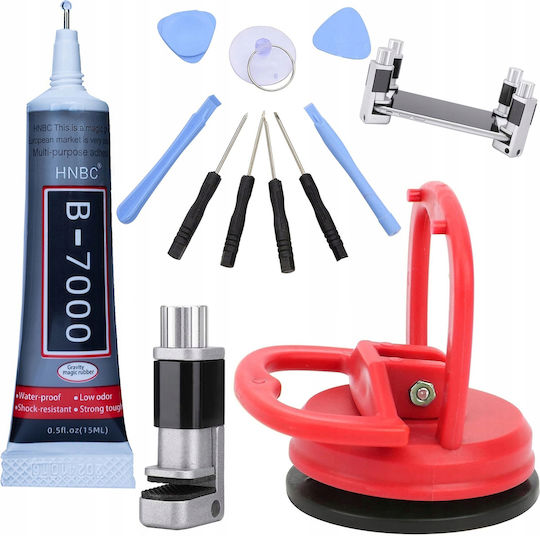 Rosfix LCD-Schraubstock-Set + GSM 10in1 Werkzeugset + B7000 Kleber + 55mm LCD-Saugnapf
