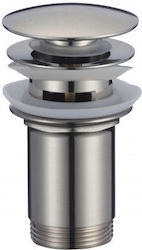 Inter Ceramic Pop Up Sink Valve Silver Inter Ceramic Pop Up Sink Valve Silver