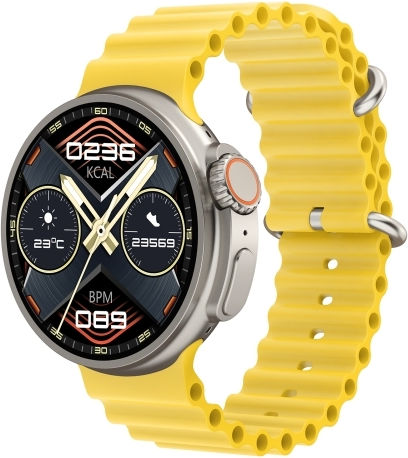 K9 Ultra Pro 1.39 Inch Silicone Band Ip67 Waterproof Smart Watch Support Bluetooth Call Nfc Yellow