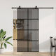 Sliding Door Set Black Material 102.5x205 Cm Bl...
