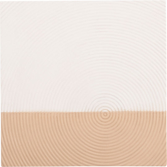 Square Painting Fb94519 MDF White-Brown Color 80x4 Thickness X80cm